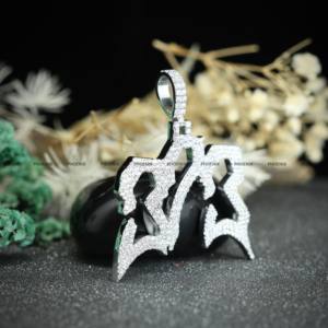 Colgante de Moissanita con Número de Diseño, Plata de Ley 925, Joyería Hip Hop, Joyería de 3 Letras, Joyería con Iniciales Personalizadas para Hombres y Mujeres - Product Image 5