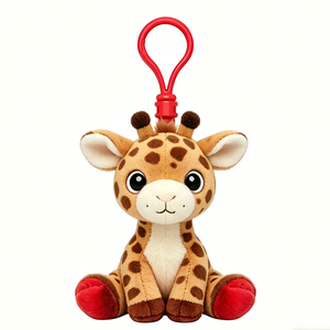 Customized <b>Cute</b> Plush <b>Bear</b> Cartoon Animal Soft Toy Keychain with Red Clip 3D Shape Stress Relief Embossed - Product Image 1