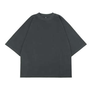 Nouveau col montant poids lourd Boxy T-shirt Camisas surdimensionné 100% coton hommes T-shirt Boxy Fit coton biologique T-shirt blanc - Product Image 2