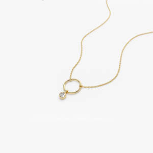 ชุดสร้อยคอเพชร14K ยาว18นิ้วยาว2.5มม., สร้อยคอจี้เพชรกลมของขวัญวันวาเลนไทน์ - Product Image 5