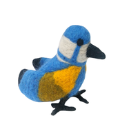 Ornement d'oiseau perroquet en feutre fait main 100% laine mérinos, brodé à la main, décoration de Noël d'intérieur, écologique, non toxique, personnalisé