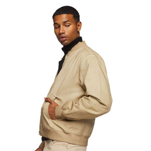 Chaqueta de bombardero lisa de lona de algodón personalizada para hombre con bolsillo de canguro frontal estilo chaqueta de bombardero de invierno informal para exteriores - Product Image 2