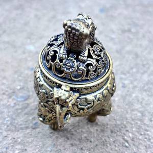 Brûleur d'encens en laiton fermé de style luxueux, décoration pour la maison et le bureau, Bakhoor arabe, religieux, naturel, durable, forme personnalisée - Product Image 4