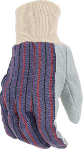 ถุงมือหนังแท้สีเทาแบบขายส่ง ลายทางสีน้ำเงิน ฝ่ามือสองชั้น สำหรับงานเชื่อมโลหะและอุตสาหกรรม สำหรับผู้ชาย - Product Image 3