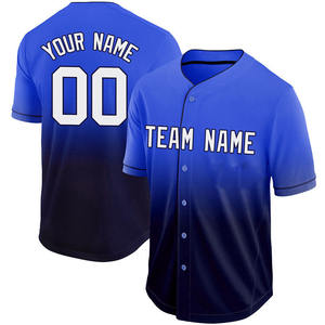 2025 vente en gros Sublimation logo Baseball maillot équipe blanc col en v hommes uniforme bouton complet Baseball imprimé Logo t-shirts maillot - Product Image 3