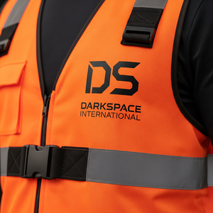 Chaleco de Seguridad de Invierno de Lona Personalizable de Alta Calidad, con Cremallera, Reflectante, Fluorescente, Desmontable, Color Naranja, Ropa de Trabajo Informal al por Mayor - Product Image 4