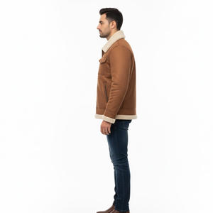 Veste en cuir de créateur pour hommes Manteau d'hiver chaud Fabricant d'équipement d'origine Conception de logo personnalisé Vêtements d'extérieur à la mode Fournisseur en gros - Product Image 3