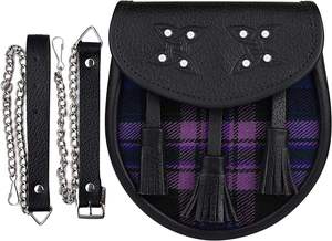 ONSTYLE SPORTS Tartan écossais personnalisé Sporran Sporran écossais Buchanan Tartan écossais en cuir avec chaîne pour homme - Product Image 3