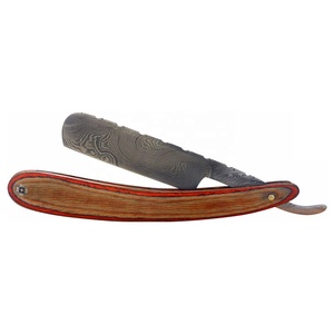Hoja de afeitar plegable Manual de peluquero de borde recto hecha a mano profesional, maquinilla de afeitar de Garganta Cortada - Product Image 1