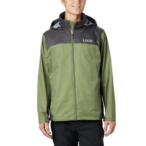 Top Tendances Deux Tons Contraste Couleur OEM Logo Personnalisé Conception Fermeture Éclair À Capuche Imperméable Vêtements Pour Hommes Vestes De Pluie High Street Style - Product Image 1