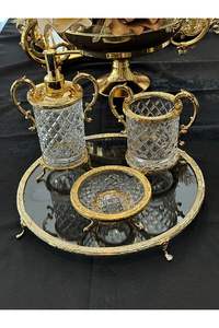 Juego de Baño Redondo de Cuatro Piezas de Resina y Madera de Diseño Moderno y Ecológico, Paquete Personalizado KRAFT WORLD para Uso en Hoteles y Hogares - Product Image 6