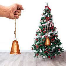 Ornement d'arbre de Noël de style ferme de cloche de vacances en métal rustique Jingle Bells classiques pour les cadeaux et la décoration saisonnière à faible coût - Product Image 2