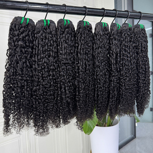 Extensiones de Cabello Natural Negro Corto y Rizado, Cabello Virgen Camboyano, Rizo Pixie, Doble Trama, Puntas Completas, para Hacer Pelucas - Product Image 6