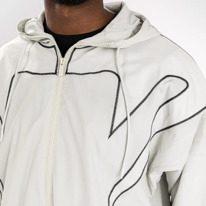 Conjunto Deportivo Personalizado de Dos Piezas para Hombre, Chaqueta y Pantalones Cortavientos con Cremallera, de Poliéster y Algodón, para Invierno - Product Image 2