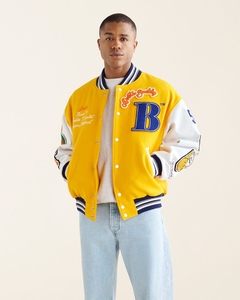 Veste de baseball en denim streetwear personnalisée pour hommes - Grandes tailles, couleurs et logo personnalisés, style urbain - Product Image 3