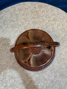 Panier à fruits secs en bois moderne de qualité supérieure, fait à la main, écologique, multi-usages, pour le rangement et le service, Tradebyd - Product Image 3