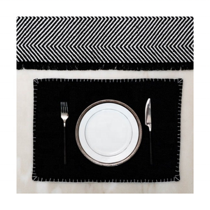 Solid Black Colour Dining Table Mat Cotton <b>Placemat</b> 30x45cm Eco Friendly Lightweight OEKO TEX Certified India Wholesale Ready - Product Image 1