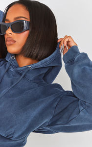 Conjunto deportivo de 2 piezas con logotipo personalizado para mujer, conjunto de pantalones de chándal para gimnasio, jersey de gran tamaño, Sudadera con capucha, chándal - Product Image 5