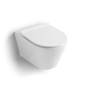 Inodoro de Diseño Italiano Koricini, Vaso WC Suspendido de Cerámica, Filo Muro, Sin Borde, Muebles de Baño de Lujo - Product Image 1