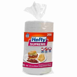 Hefty S'upreme 3-Sección 10 1/4 "Estante de baño de espuma (200 Ct.) Soporte de esponja portátil ecológico impermeable para platos de hoteles - Product Image 6