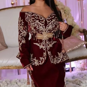 2024 deslumbrante vestido granate Karakou con cuentas de cristal bordadas Zari perlas de piedra y trabajo Dabka; seda hecha Lehenga Choli - Product Image 1