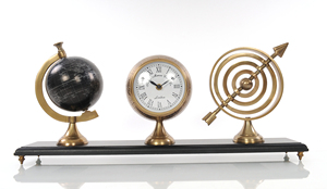 Globe Horloge Armillaire sur Base en Aluminium, Modèle Décoratif, Design Côtier, Léger, Artisanat Moderne AK031 - Product Image 2