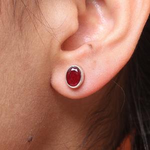 Rubis pierres précieuses boucles d'oreilles bijoux pour femmes argent Boho Style bijoux 925 argent Sterling tendance boucles d'oreilles faites à la main cadeau pour elle - Product Image 6