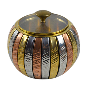 Decor Solid Metal Design Candy Pot Freshly Multiple Colored Finishing Design <b>Cookies</b> Storage <b>Jar</b> Dry Fruits Rounded Pot - Product Image 6