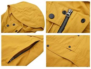 Sudadera con Capucha para Hombre, 100% Algodón, Personalizada, Amarilla, Cortavientos, con Media Cremallera, Tejido Soft Shell - Product Image 4