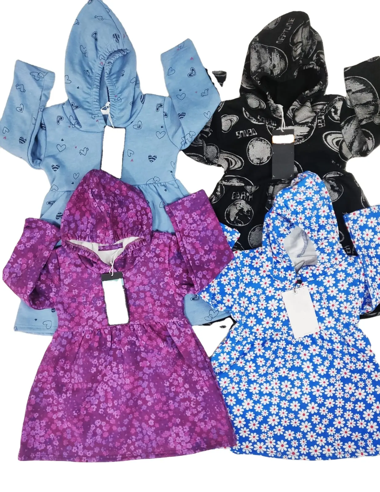 Baby Girls Custom Design Printed Clothes Baby Girls Knitted Cotton Custom Design Frock Hoodie From Bangladesh