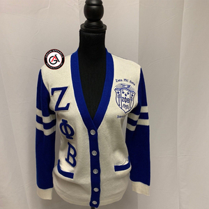 Zeta-cárdigans acrílicos bordados para mujer, cárdigan de lana de estilo personalizado, bordado de Sorority Phi Beta Sorority - Product Image 1