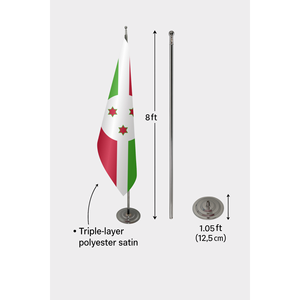 Bandera Oficial de Burundi para Interiores, Bandera Mundial Personalizada, Impresa con Técnica Digital, Hecha de Poliéster, Seda, Plástico, Seguro Automotriz - Product Image 6