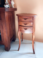 Table basse en teck délicat et élégant, design classique chinois, plateau ovale antique, 3 tiroirs, mobilier durable pour la maison