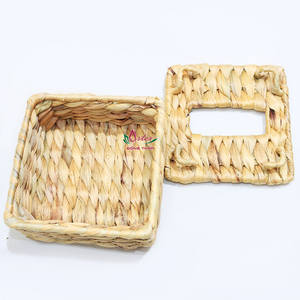 Boîte à mouchoirs carrée en jacinthe d'eau naturelle de haute qualité, artisanat fait main pour la maison et le bureau - Product Image 5