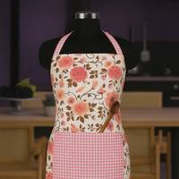 Apron Koki Katun Berkualitas Tinggi dengan Tali Leher yang Dapat Disesuaikan, Cetak Logo Kustom untuk Dapur dan Toko Roti
