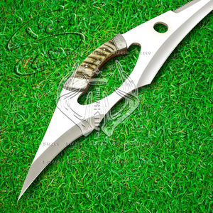 Couteau Bowie D2 en acier fait à la main-Couteau de chasse professionnel avec gaine en cuir, poignée ergonomique en corne de bélier, cadeau idéal - Product Image 3