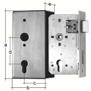 กล่องล็อคจักรยาน DIN ซ้าย/ขวา GAH พร้อม Backset 55 มม. ขนาด A185xB90xC55xE30 มม. - Product Image 3