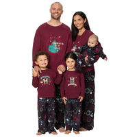 Vente en gros de pyjamas thermiques en coton 100% à imprimé léopard pour Noël et le Nouvel An 2025, ensembles de pyjamas assortis pour adultes et enfants, pyjamas de famille