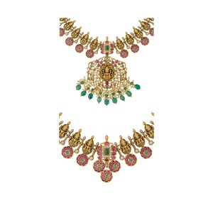 Antique Long <b>Necklace</b> 190395 Gold Plated Zinc Alloy Cubic Zirconia Chains Changeable Shape Flower Patterns Women's Religious - Product Image 4
