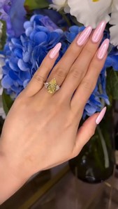 Amarillo claro corte de pera Original Moissanite diamante fino tres piedras anillo 925 Plata boda banda moda novias regalo para ella - Product Image 6