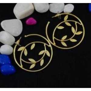 Brass Gold Plated Drop Hoop Stud <b>Earrings</b> with <b>Opal</b> for Wedding - Product Image 4