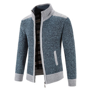 Autumn Winter <b>Men</b> <b>Sweaters</b> Warm Fleece Jacket Collar Windbreaker Jumpers Coat Overcoat - Product Image 2