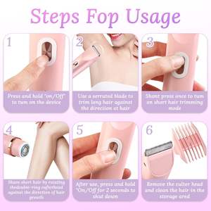 Depiladora 2 en 1 de Doble Cabezal, Resistente al Agua IPX7, Recargable por USB, para Piernas, Brazos, Axilas y Área Púbica, Depilación de Bikini - Product Image 6