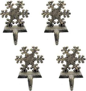 Metal <b>Christmas</b> <b>stocking</b> holder decorative stand for fireplace mantel holiday decoration hanging hook sturdy design - Product Image 6