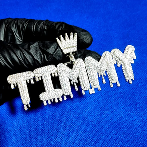 Collar con Colgante de Nombre Personalizado de Plata de Ley 925 con Moissanita, Elegante Collar con Letras con Aspecto de Diamante Helado, Personalizado, Unisex, Clásico para Fiestas - Product Image 1