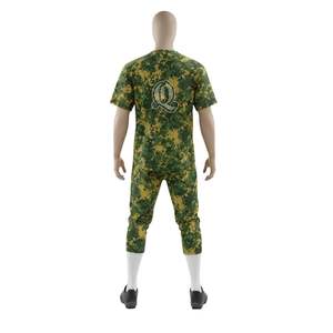 Conjunto de uniforme de béisbol de camuflaje verde al por mayor, ropa de equipo personalizada de poliéster sublimado para hombres y jóvenes - Product Image 3