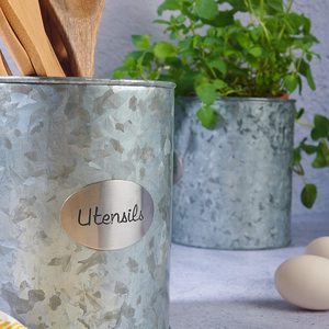 Porte-cuillère en métal rond galvanisé simple organisateur de couverts pour restaurant cuisine maison hôtel utilisation - Product Image 3