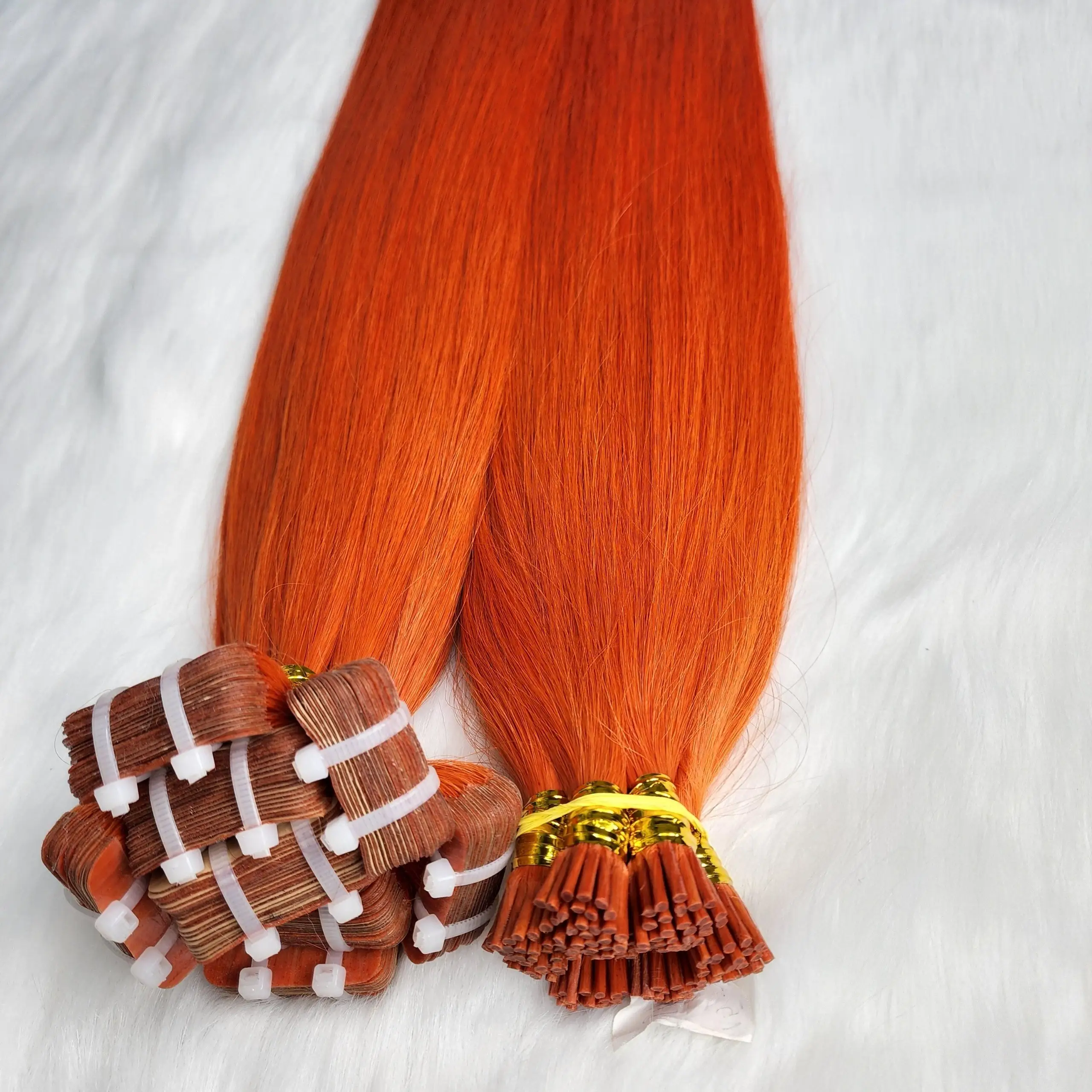 I-tips ekstensi rambut manusia warna lurus Keratin pra-ikatan kualitas tinggi dengan harga pabrik grosir