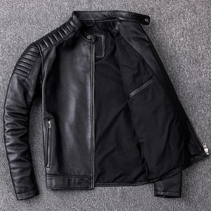 Veste en cuir pour hommes de moto punk à col décontracté à la mode européenne et américaine Veste de haute qualité pour hommes - Product Image 4