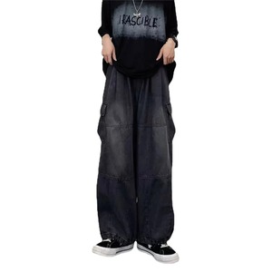 Pantalons cargo tendance pour hommes, streetwear coréen, jeans lavés pour hommes, pantalons baggy en denim pour adolescents, brodés pour les fêtes de printemps - Product Image 2